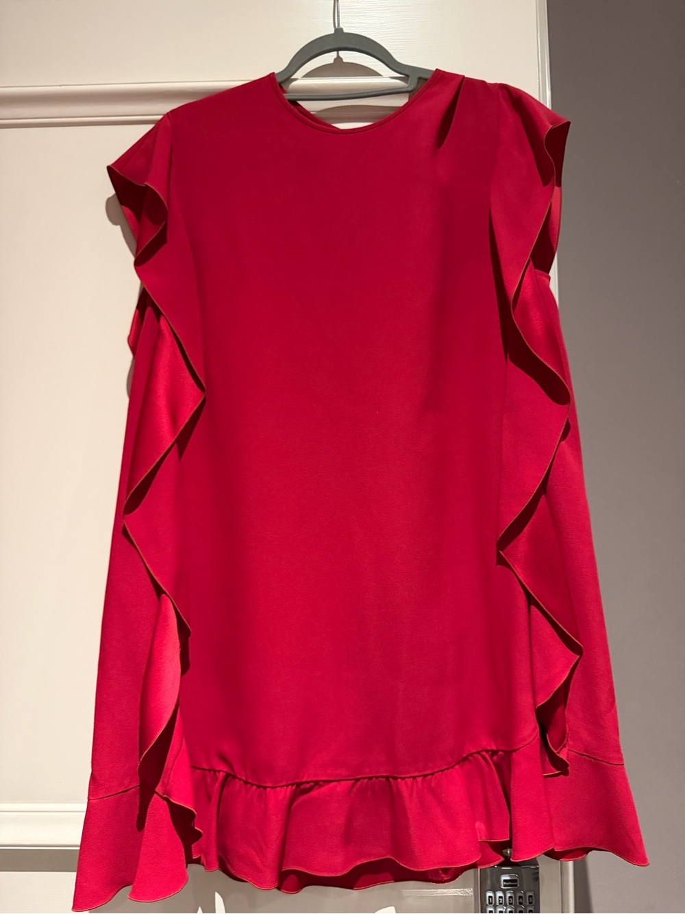 RedValentino Womenโs Red Ruffle Mini Dress